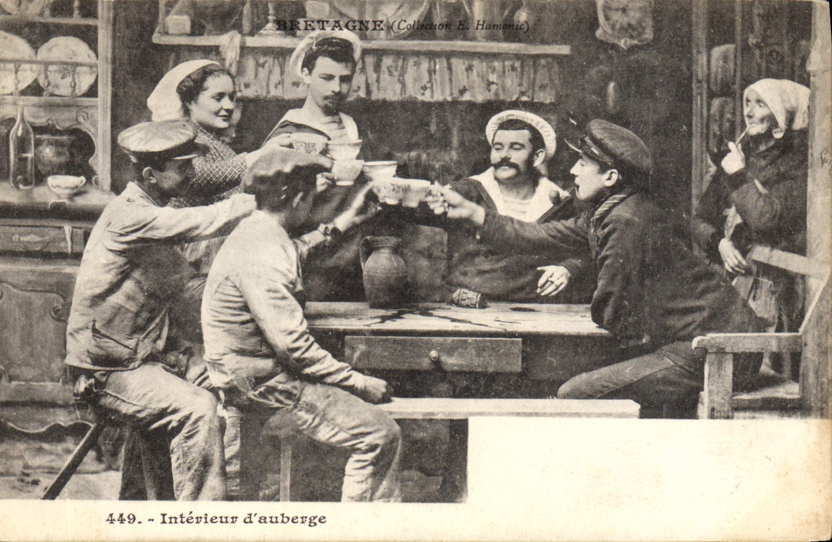 CPA Folklore Interieur d'auberge 