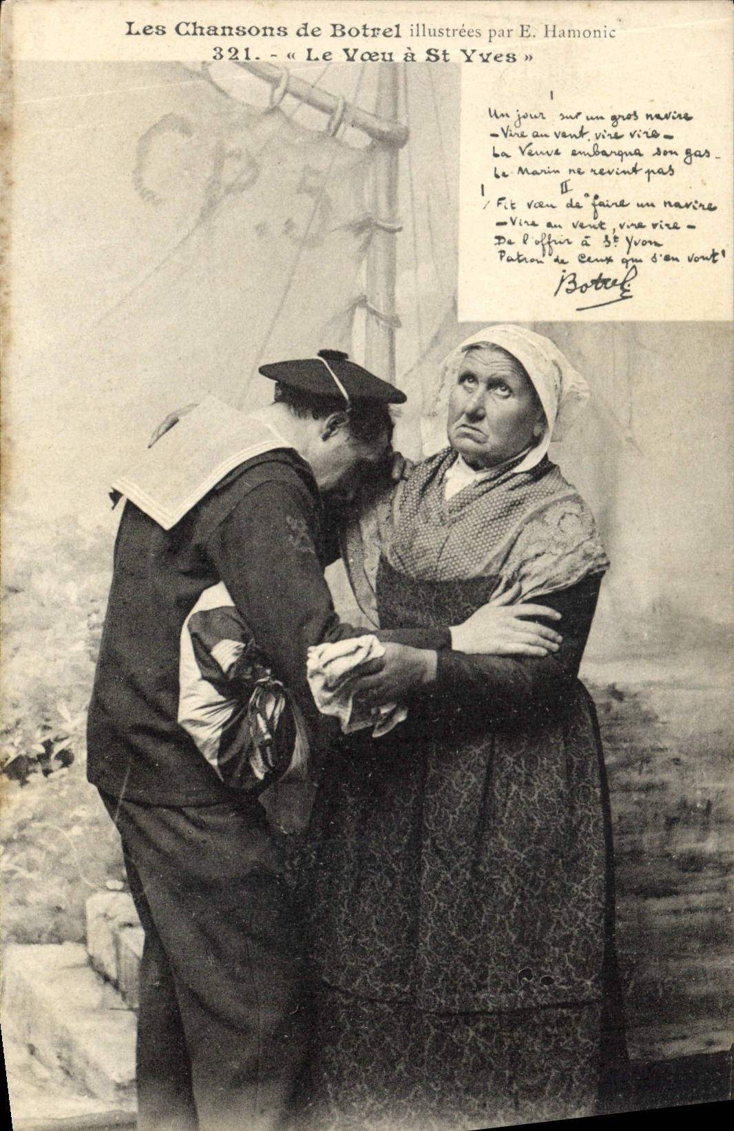 CPA Folklore Les chansons de Botrel Le voeu a St Yves 