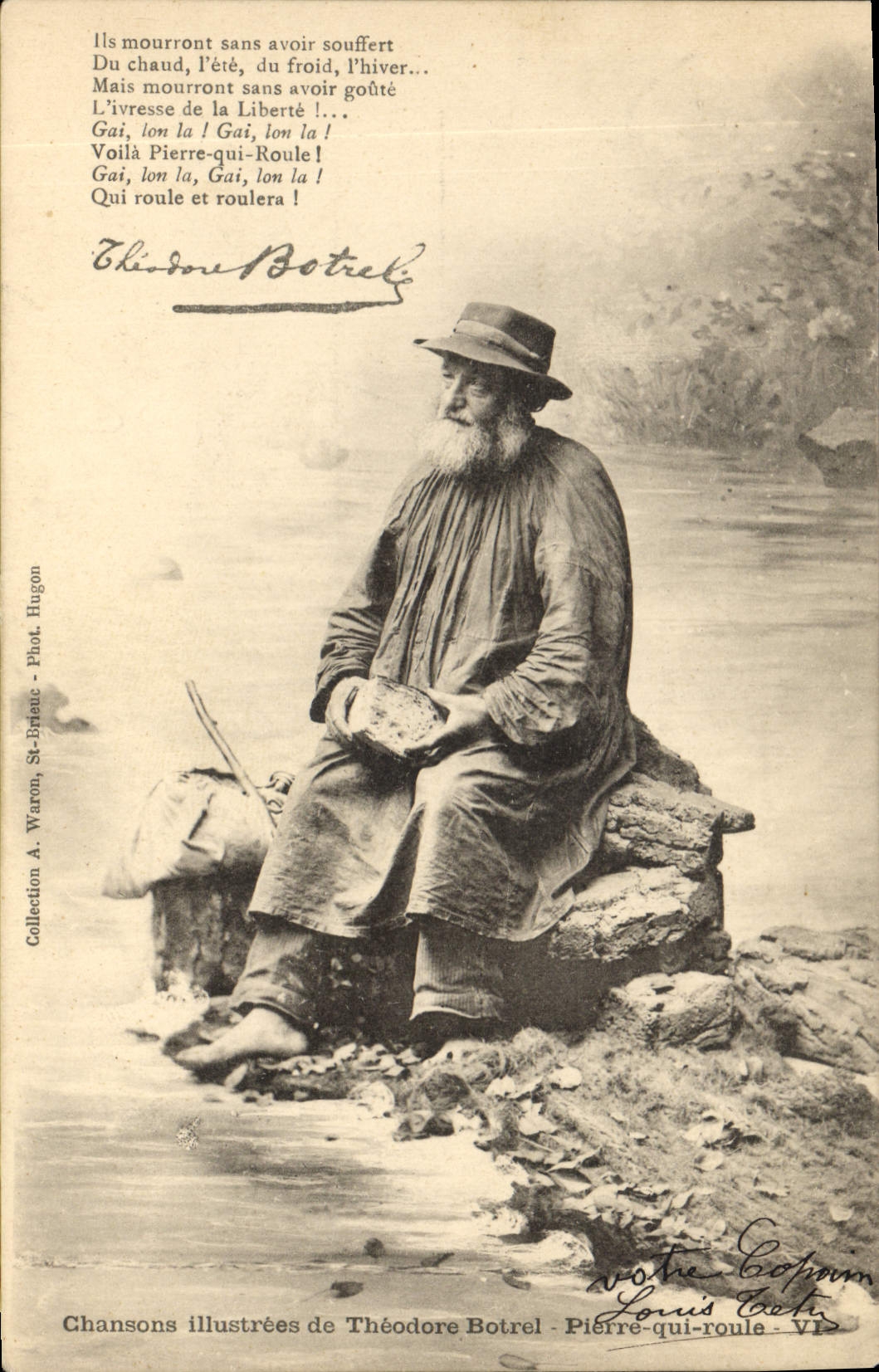CPA Folklore Les chansons de Botrel Pierre qui roule 