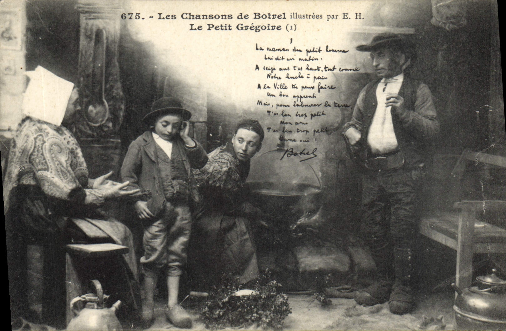 CPA Folklore Les chansons de Botrel Le petit Gregoire 