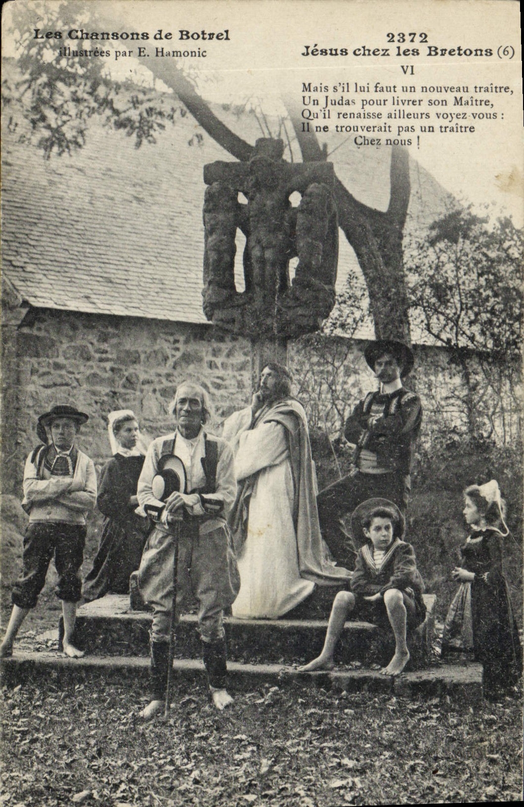 CPA Folklore Les chansons de Botrel Jesus chez les Bretons 