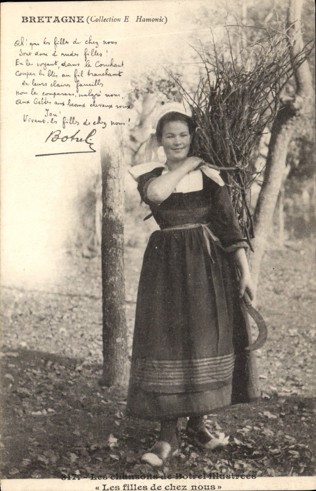 CPA Folklore Les chansons de Botrel Les filles de chez nous 