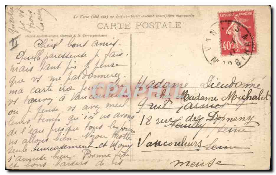 CPA Folklore Bretagne Femme  — Verso
