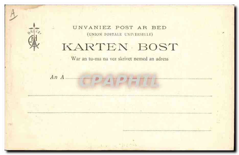 CPA Folklore Botrel Vieille paysanne de Cornouailles  — Verso