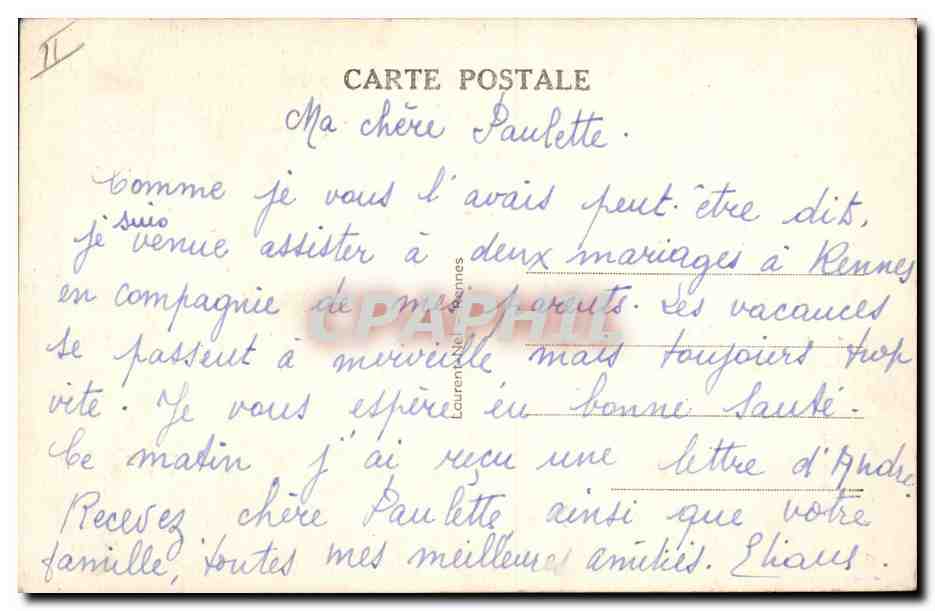 CPA Folklore Bretagne Femme Botrel  — Verso