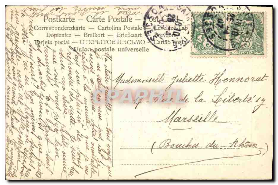 CPA Fantaisie Fleurs  — Verso