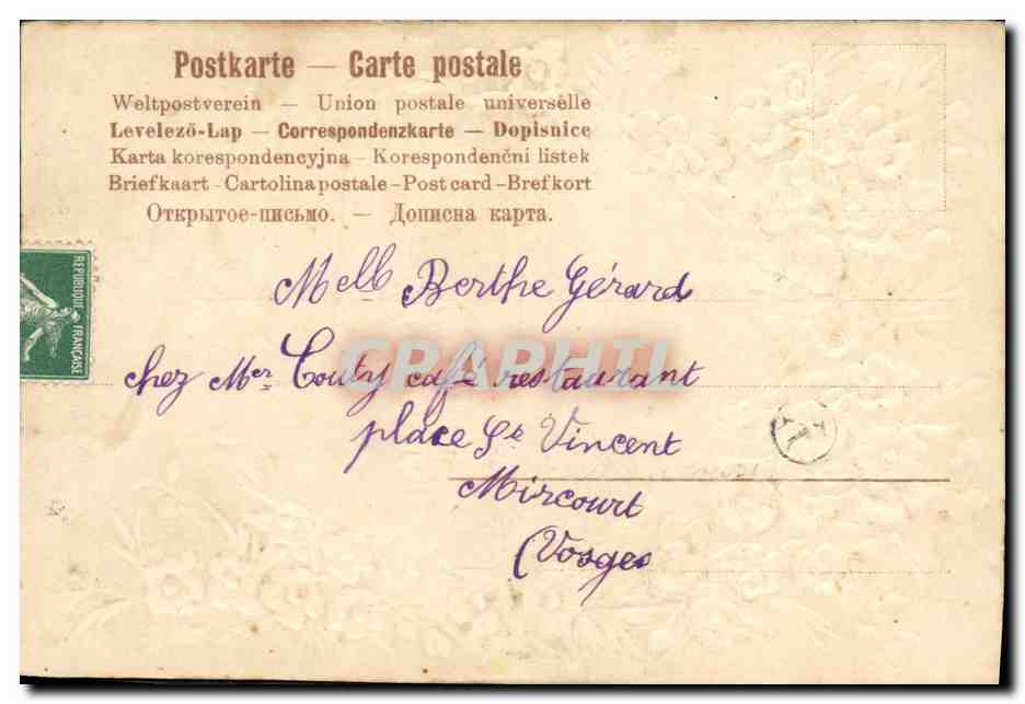 CPA Fantaisie Fleurs  — Verso