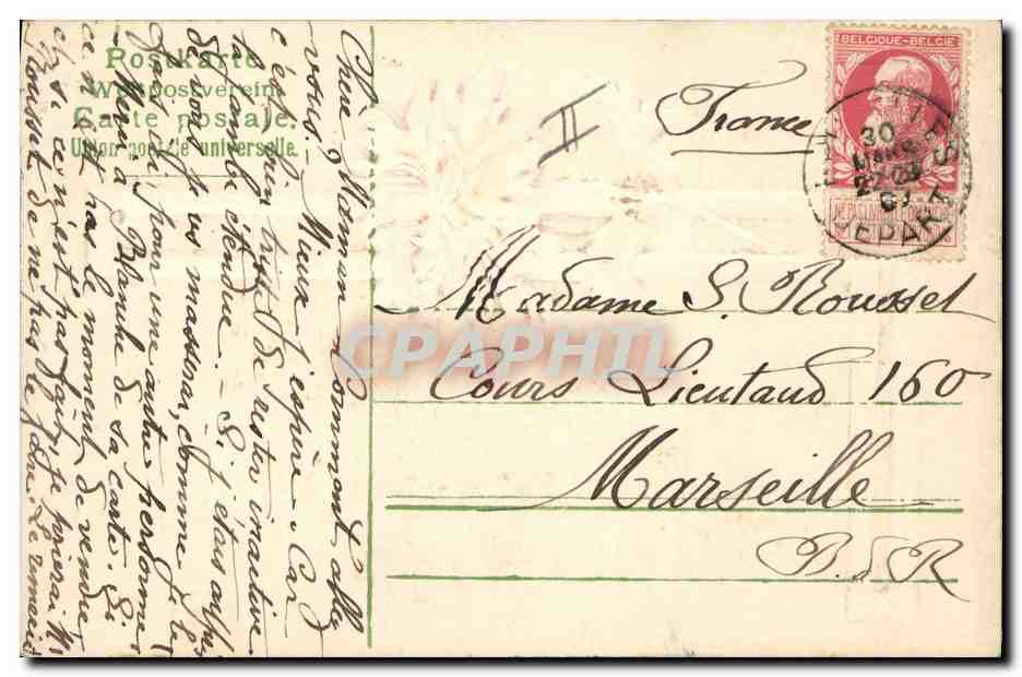 CPA Fantaisie Fleurs Moutons — Rückseite