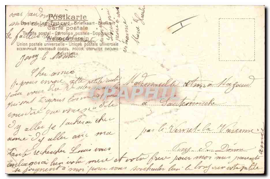 CPA Fantaisie Fleurs Poissons — Rückseite