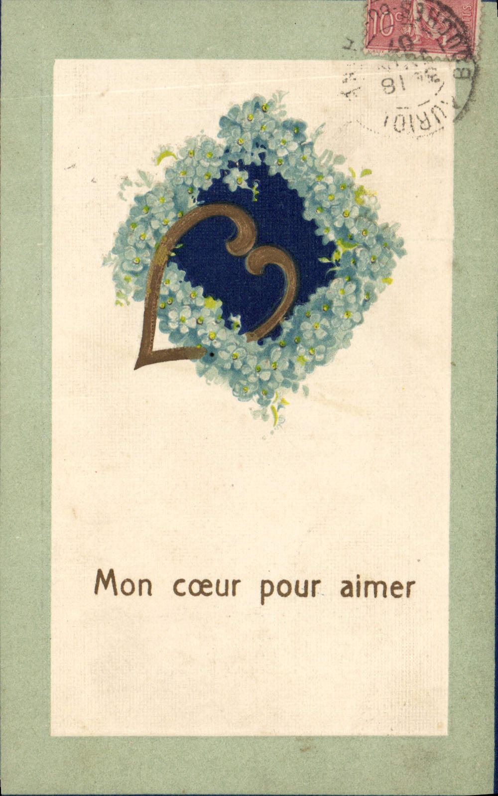 CPA Fantaisie Fleurs Coeur