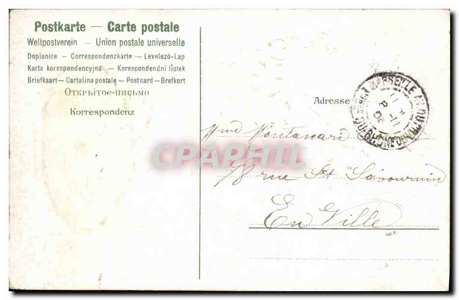 CPA Fantaisie Fleurs  — Verso
