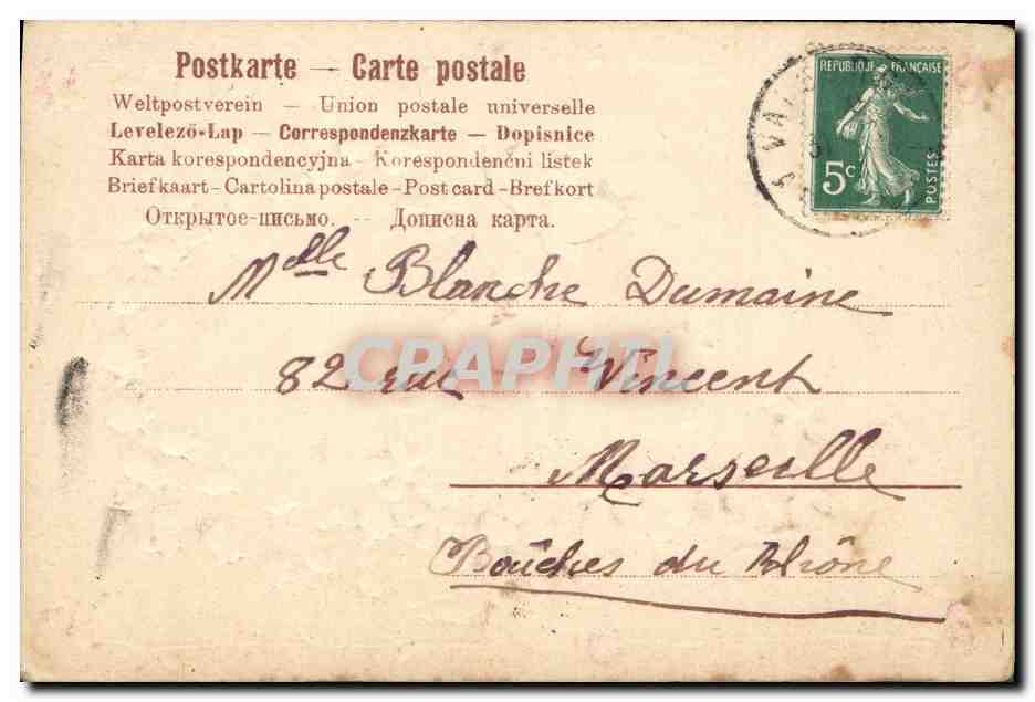CPA Fantaisie Fleurs  — Verso