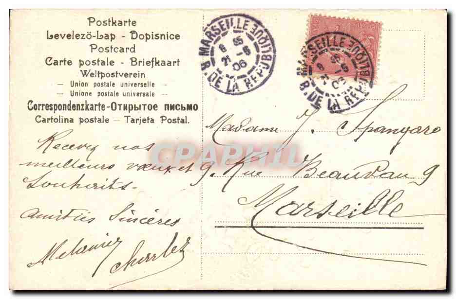 CPA Fantaisie Fleurs Colombes — Rückseite