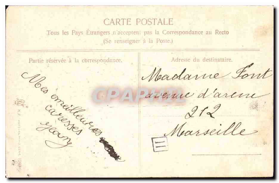 CPA Fantaisie Fleurs Bateau — Rückseite