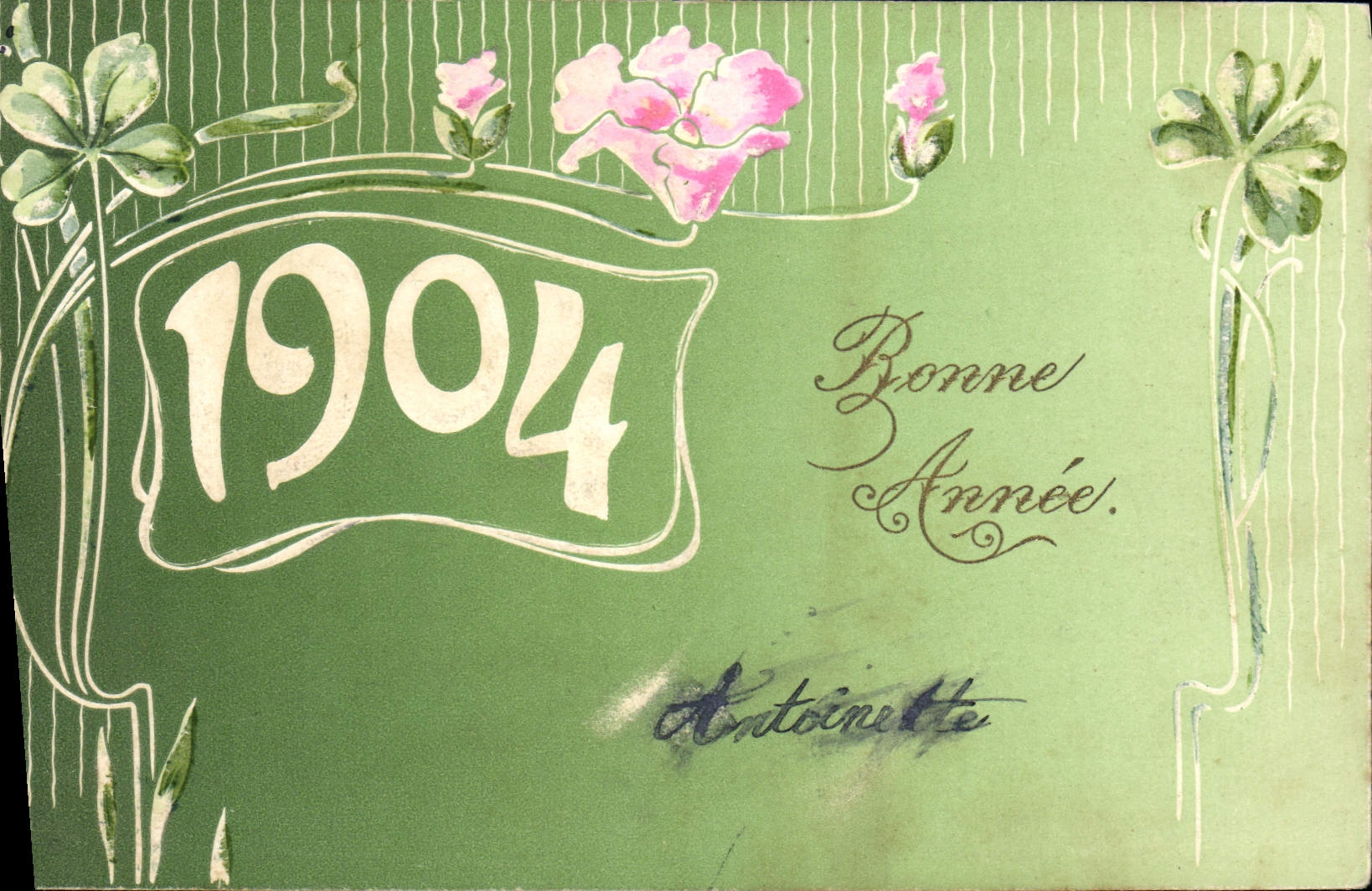 CPA Fantaisie Fleurs Annee 1904