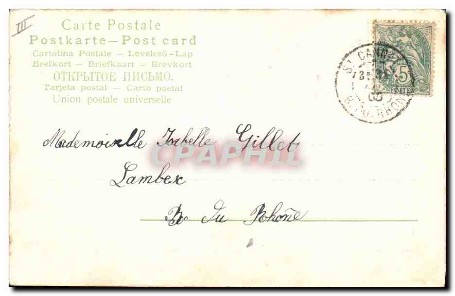CPA Fantaisie Fleurs Annee 1904 — Verso