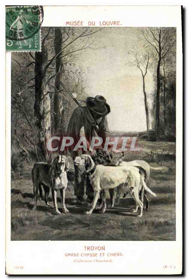 Garde-chasse et chiens — Musée du Louvre — Troyon (B.C.)