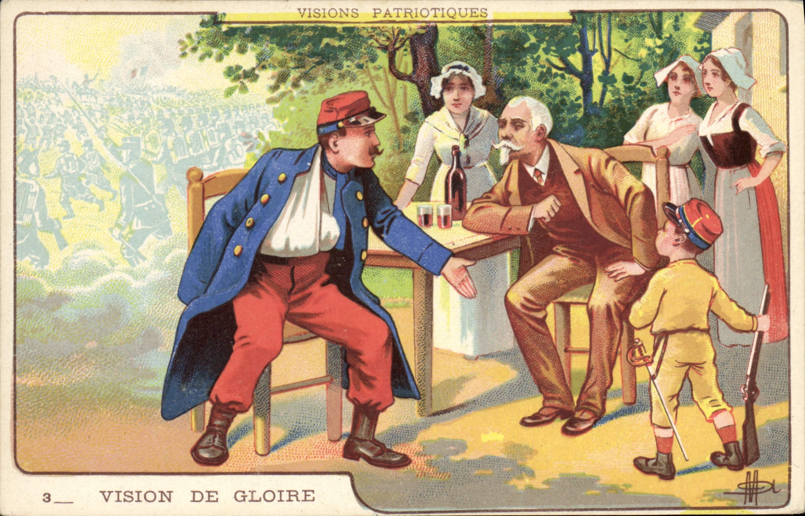 CPA Fantaisie Illustrateur Visions patriotiques Vision de gloire Militaria