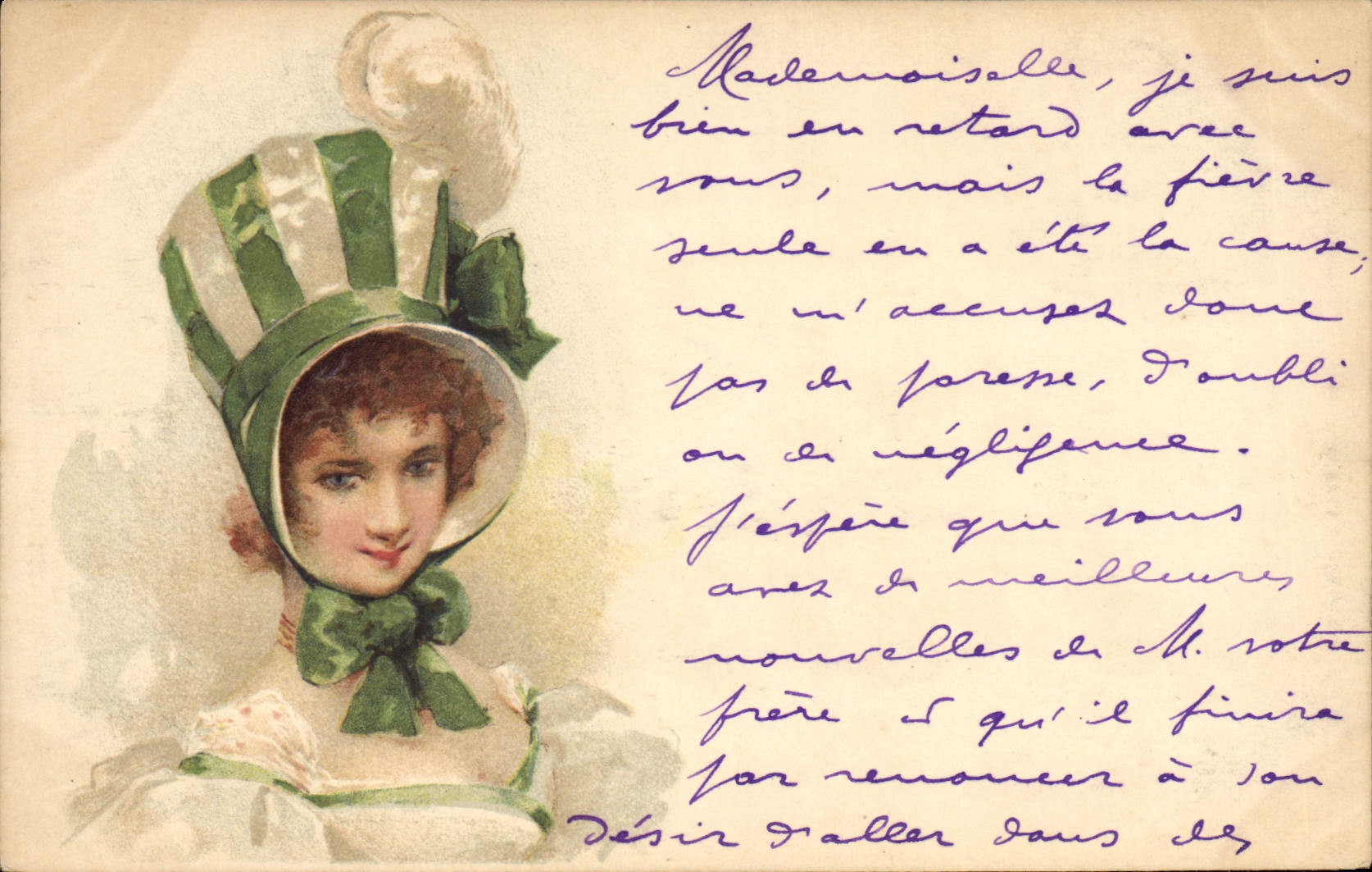 CPA Fantaisie Illustrateur Femme au chapeau