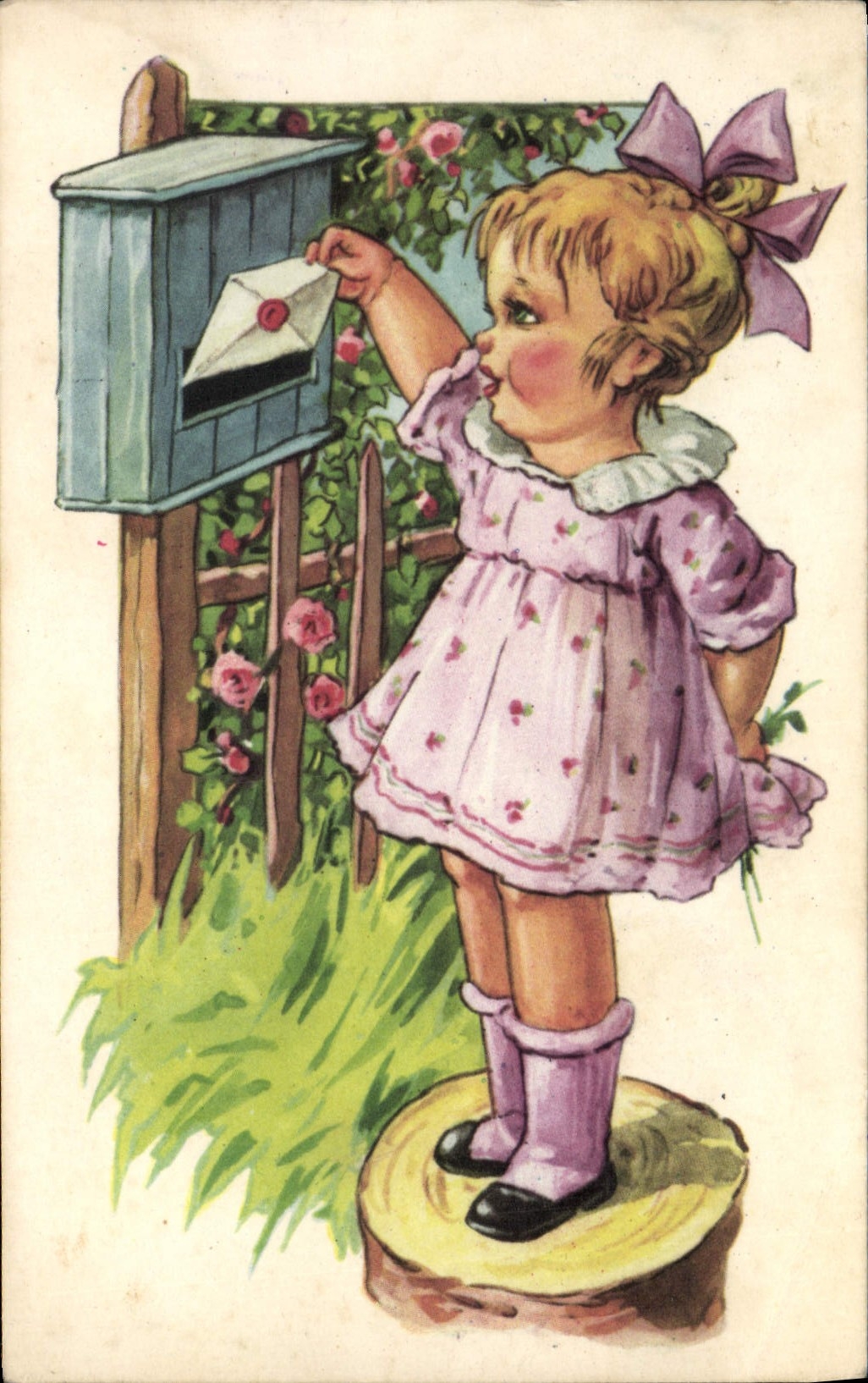 CPA Fantaisie Illustrateur Enfant Boite aux lettres