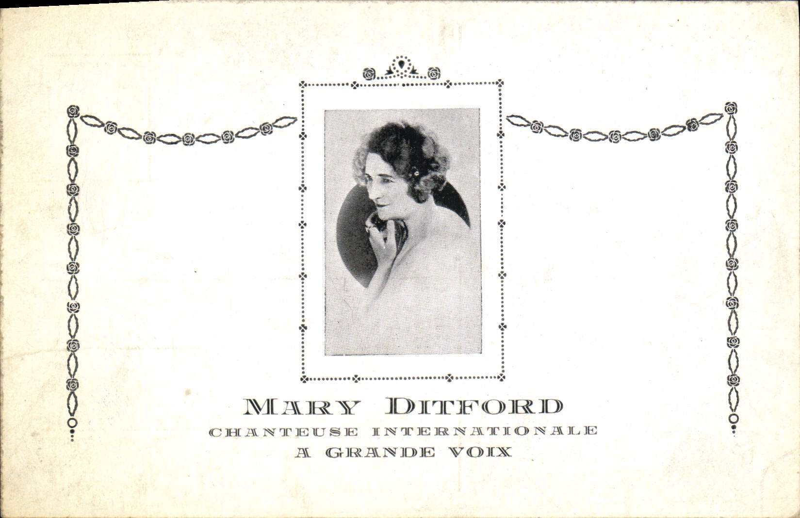 Mary Ditford — Chanteuse internationale à grande voix — éditeur non visible