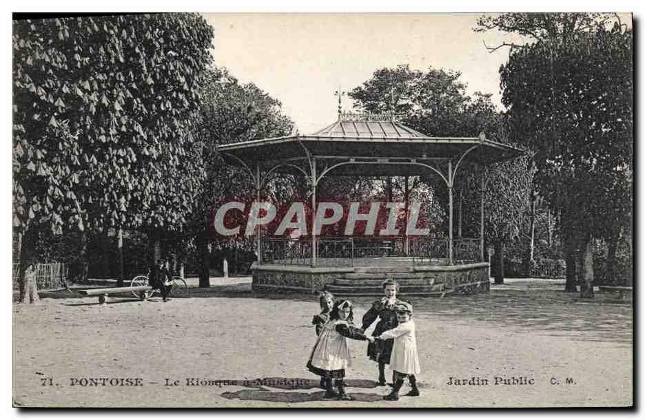 CPA Kiosque a musique Enfants Pontoise 