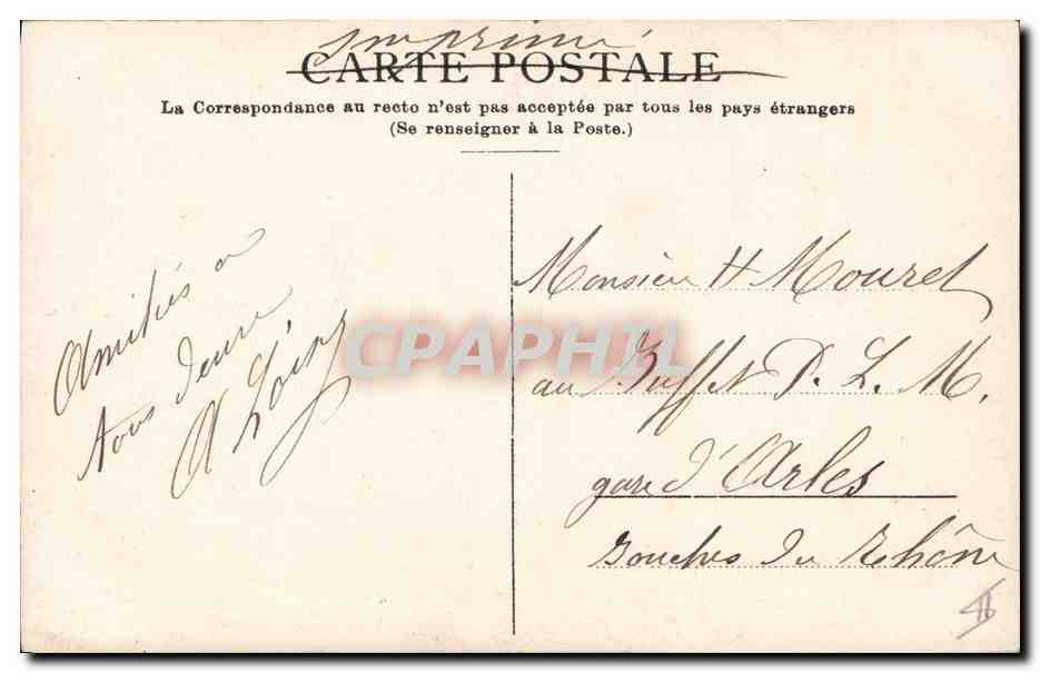 Le Kiosque des Palmiers — Royer — Imprimerie de la Poste — Verso