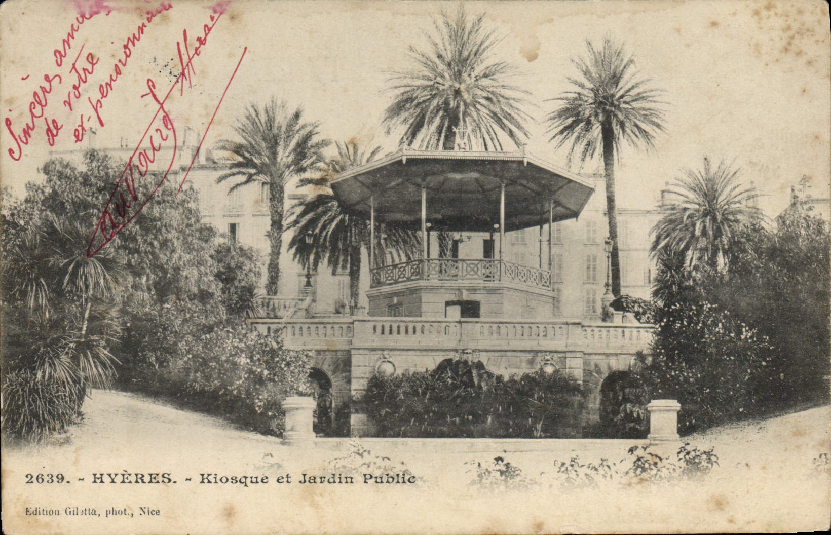 CPA Kiosque et jardin public Hyeres 