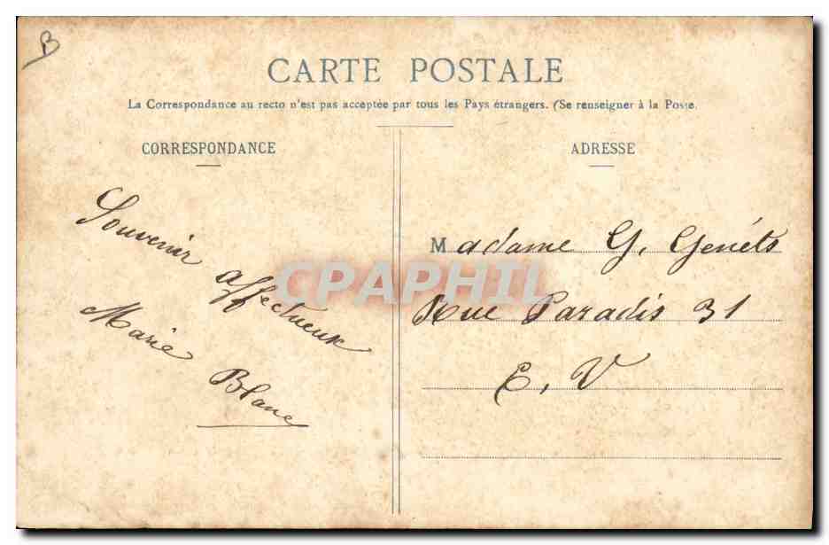 Lanslebourg (Savoie) — Ravitaillement fait par les Chiens du Poste de la Turra — Vve Gauthier fils, éditeur, Chambéry — Verso