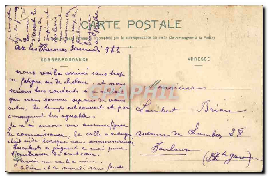 CPA Chiens des Pyrenees Une interesante famille Chien  — Verso