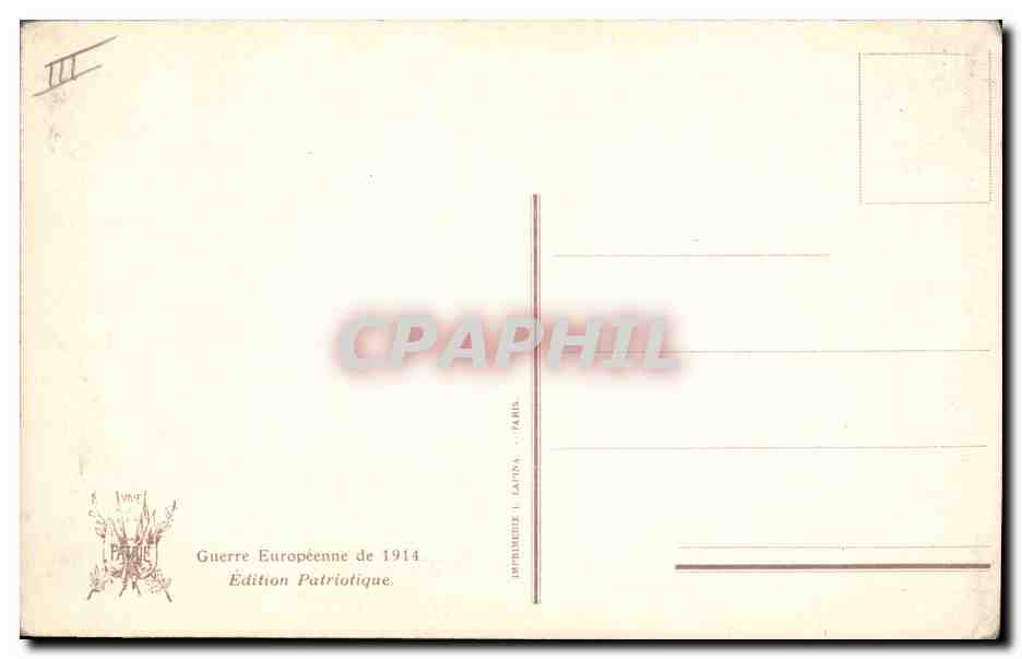 CPA Militaria General Franchet d'Esperey  — Verso
