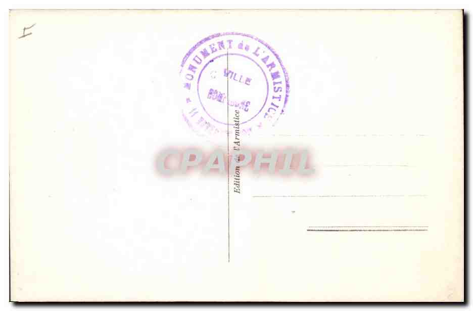 CPA Militaria Signature de l'armistice 11 novembre 1918  — Rückseite