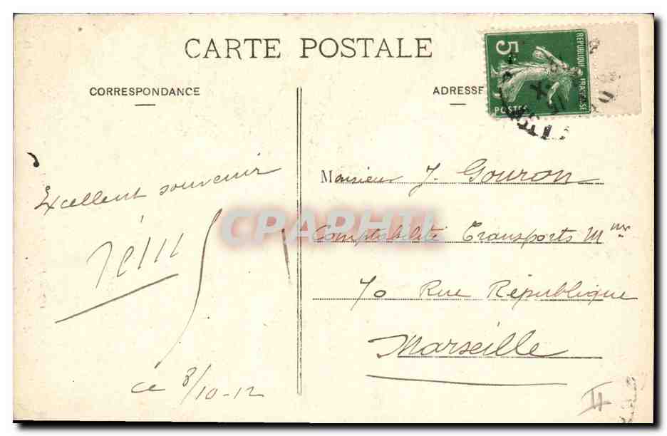 Paquebot mixte "Liger" — de la Cie de Navigation Sud-Atlantique — M. D. n°177 — Reverso