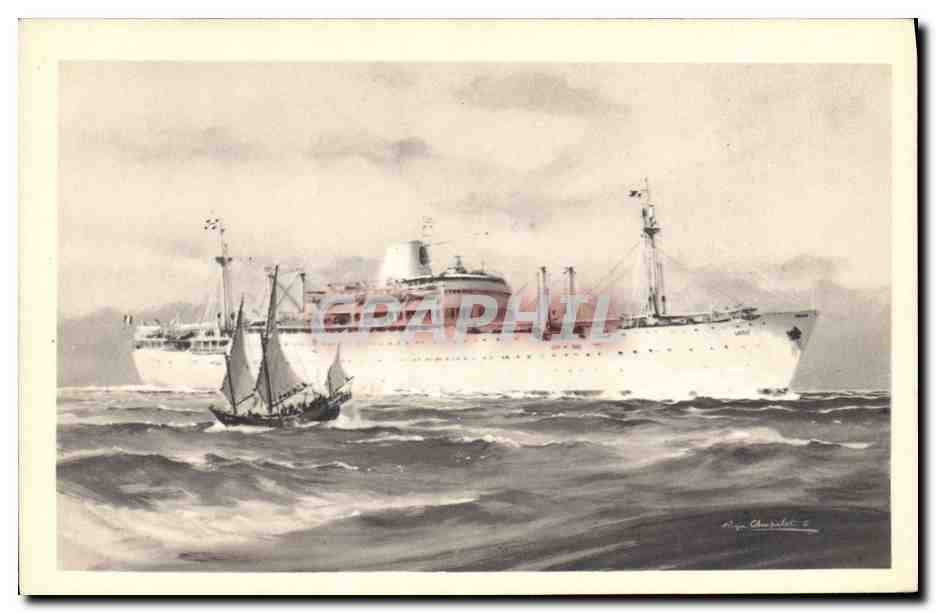 CPA Bateau Compagnie des Messageries Maritimes Laos 