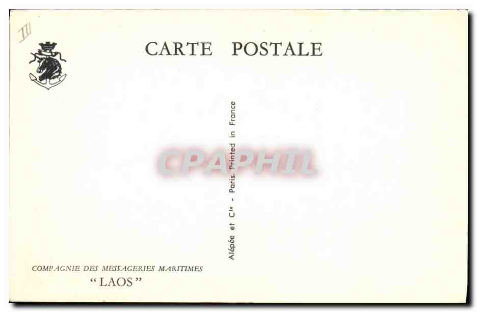CPA Bateau Compagnie des Messageries Maritimes Laos  — Back