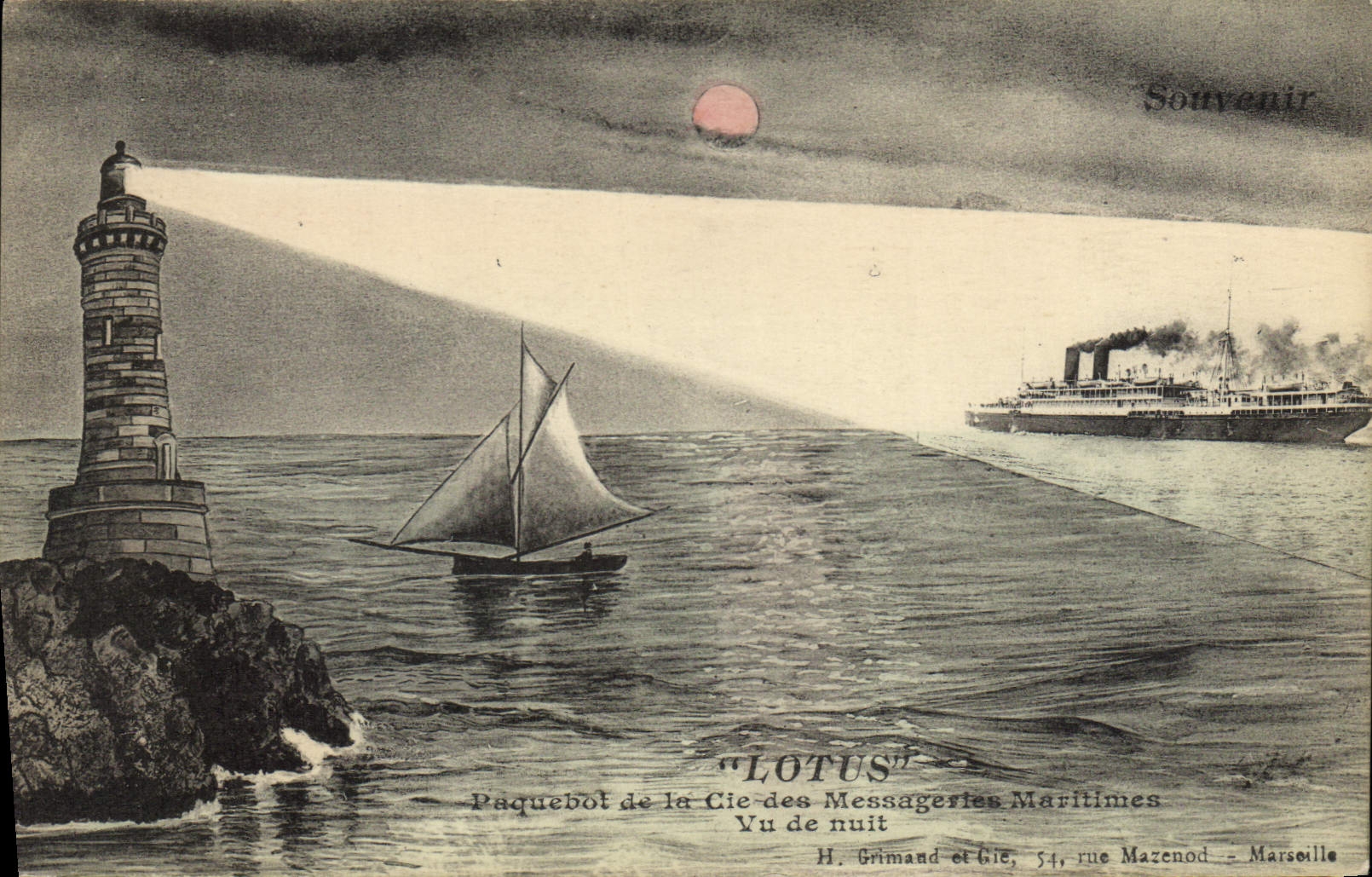 CPA Bateau Lotus Paquebot de la Cie des Messageries Maritimes 