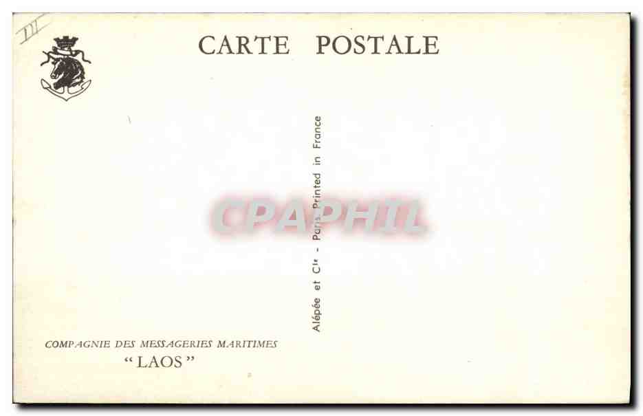 CPA Bateau Compagnie des Messageries Maritimes Laos  — Rückseite