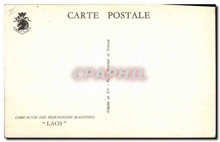 CPA Bateau Compagnie des Messageries Maritimes Laos  — Back