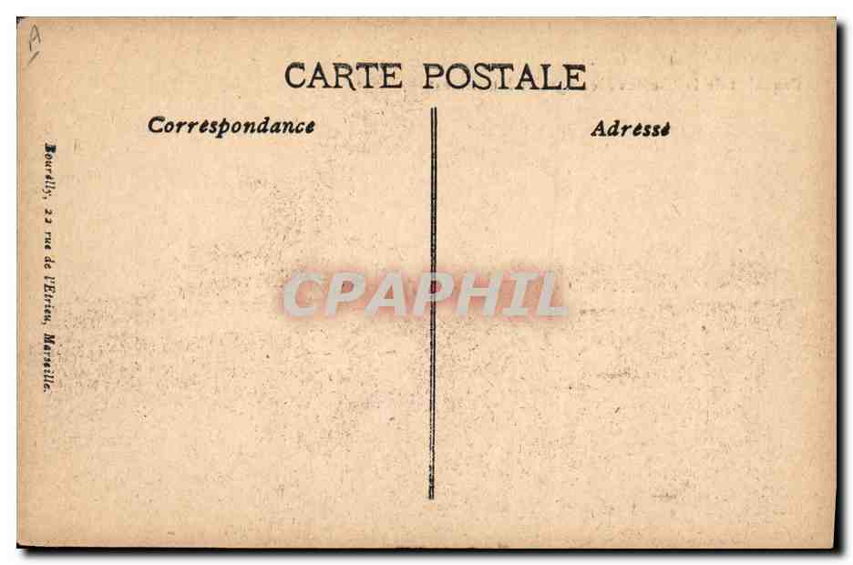 Paquebot LOTUS — Cie des Messageries Maritimes — éditeur Mourilly, 22 rue de l'Étrier, Marseille — Reverso