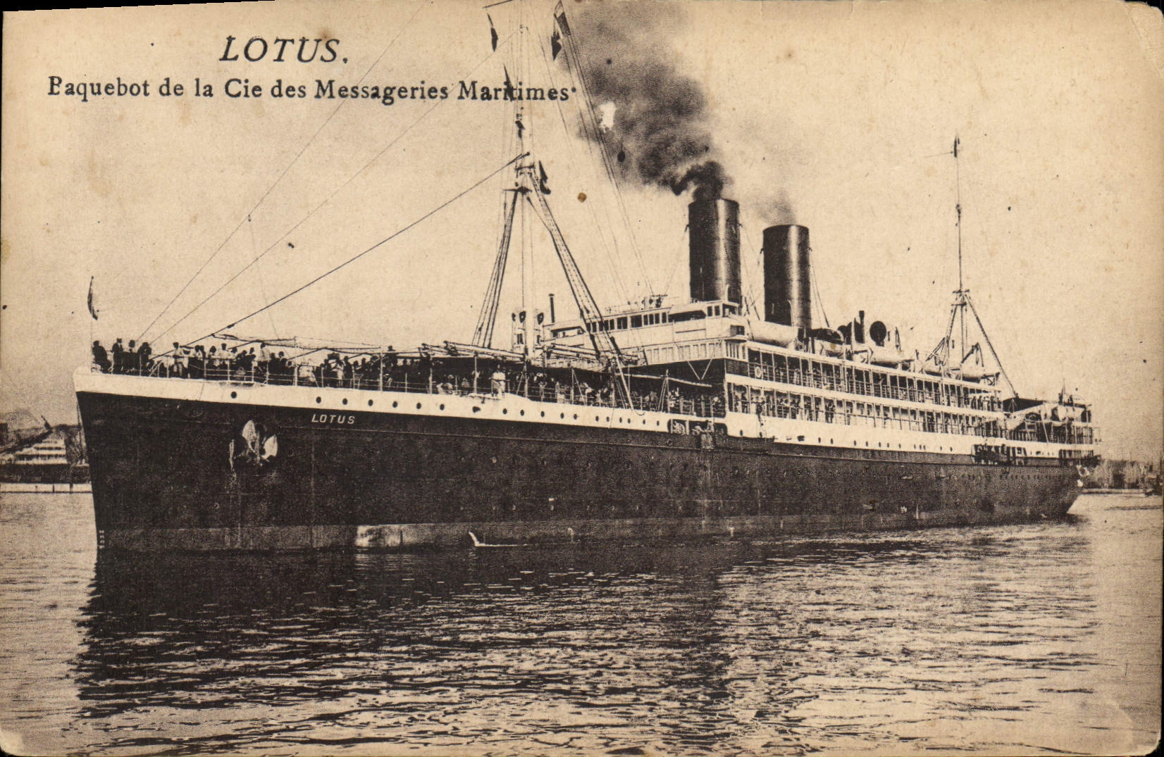 Paquebot LOTUS — Cie des Messageries Maritimes — éditeur non visible