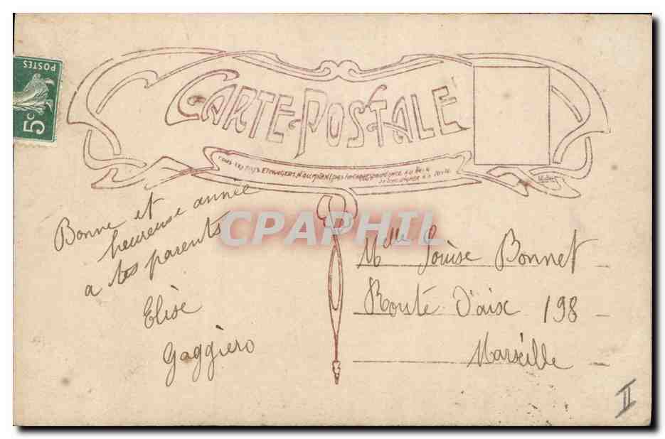 CPA Cloche Femme Noel  — Back