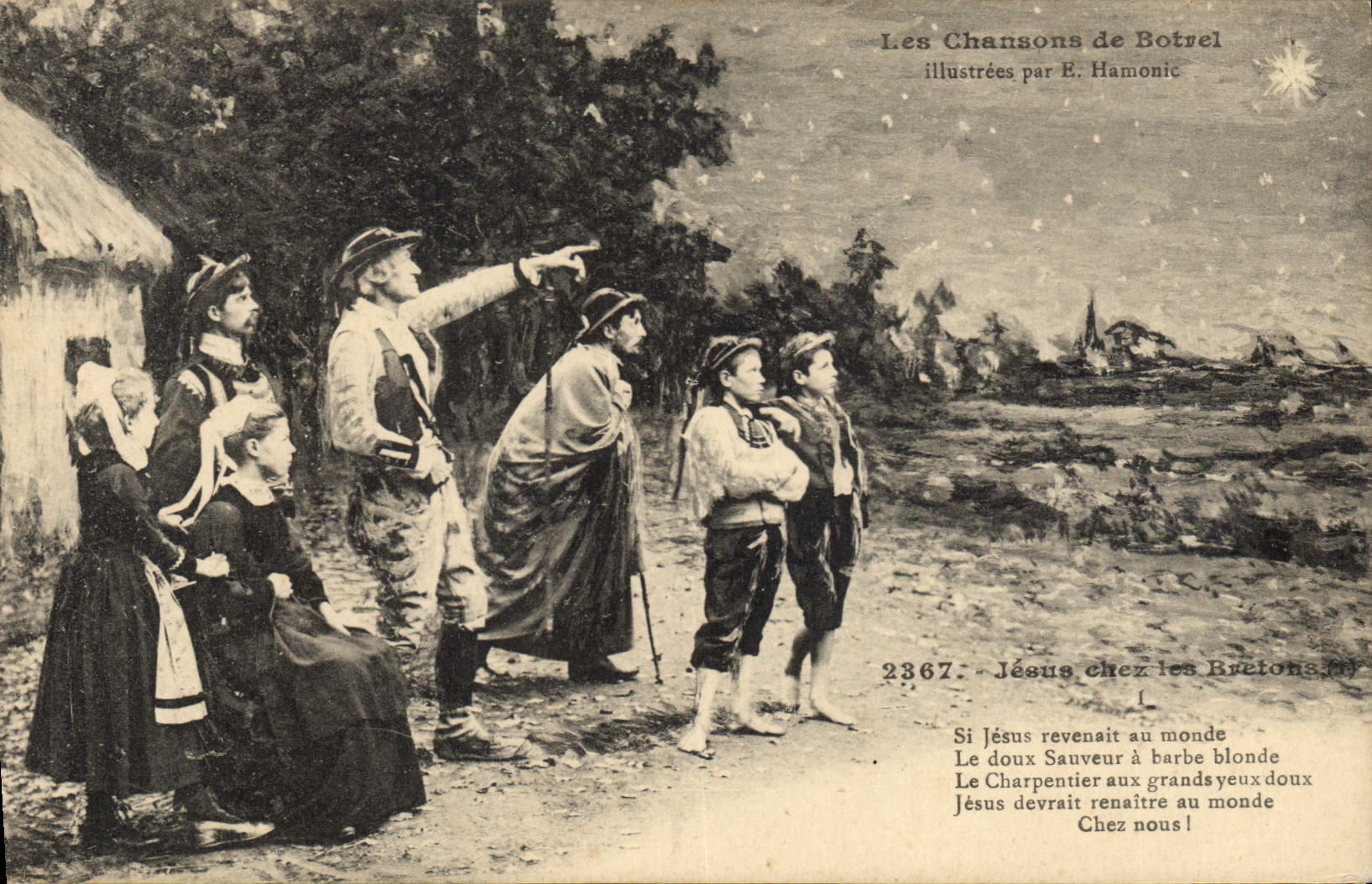 CPA Folklore Les chansons de Botrel Jesus chez les Bretons 