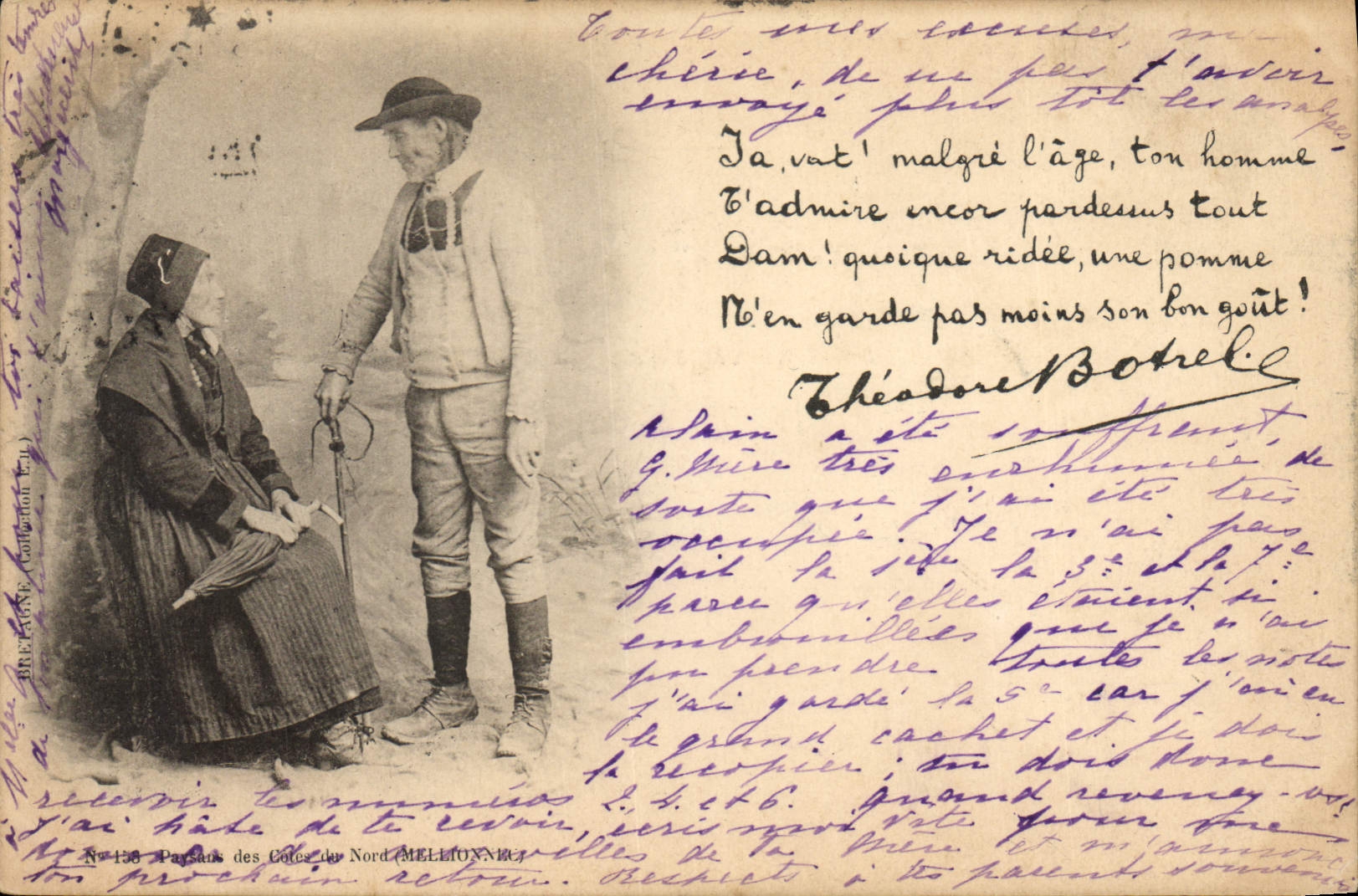 CPA Folklore Theodore Botrel Femme 
