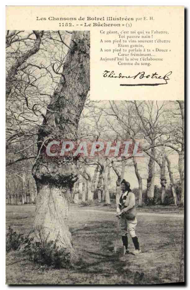 CPA Folklore Les chansons de Botrel Le bucheron 