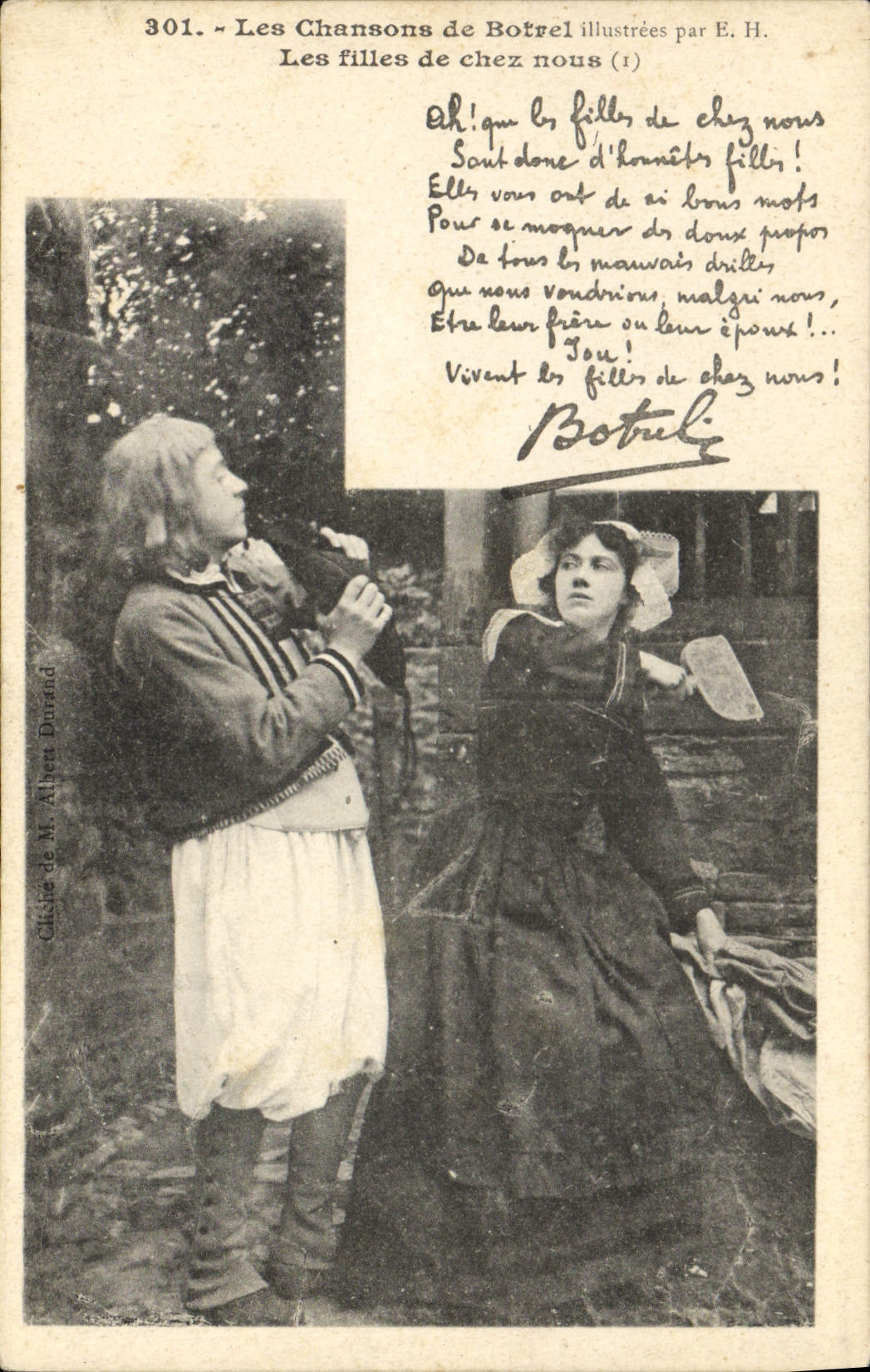 CPA Folklore Les chansons de Botrel Les filles de chez nous 