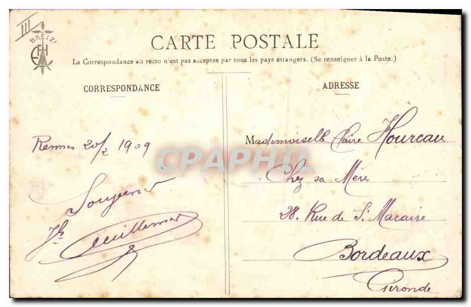 CPA Folklore Les chansons de Botrel Lilas Blanc  — Verso