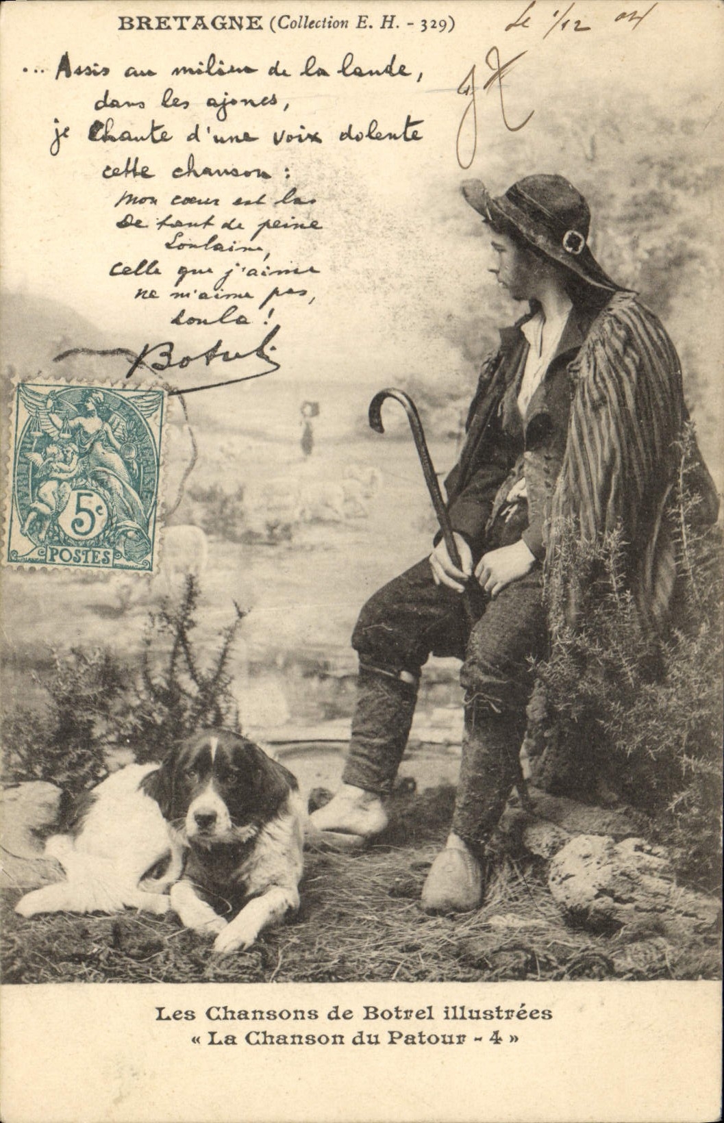 CPA Folklore Les chansons de Botrel La chanson du Patour Chien Bretagne 