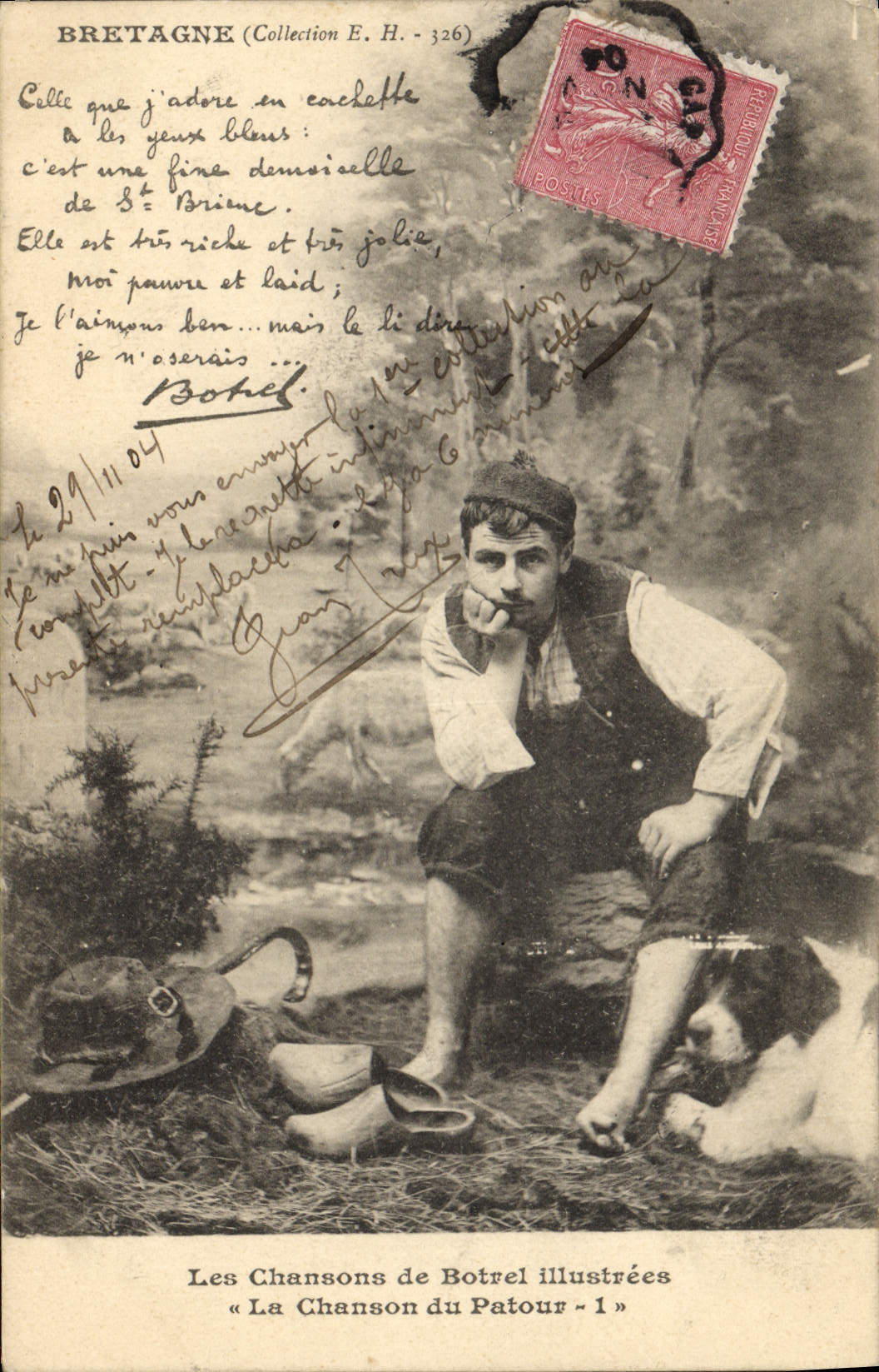CPA Folklore Les chansons de Botrel Bretagne la chanson du patour Chien 