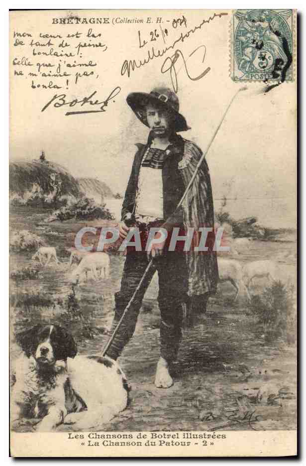 CPA Folklore Les chansons de Botrel Bretagne la chanson du patour Chien 