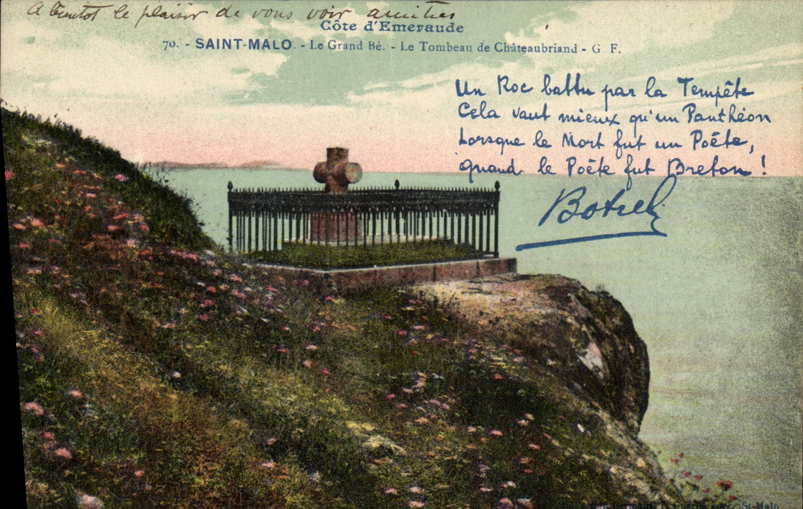 CPA Folklore Botrel Saint Malo Le Grand Be Le tombeau de Chateaubriand 